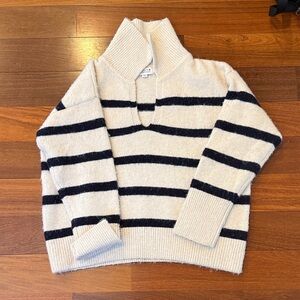 Molly Bracken Cream and Black Striped Sweater M